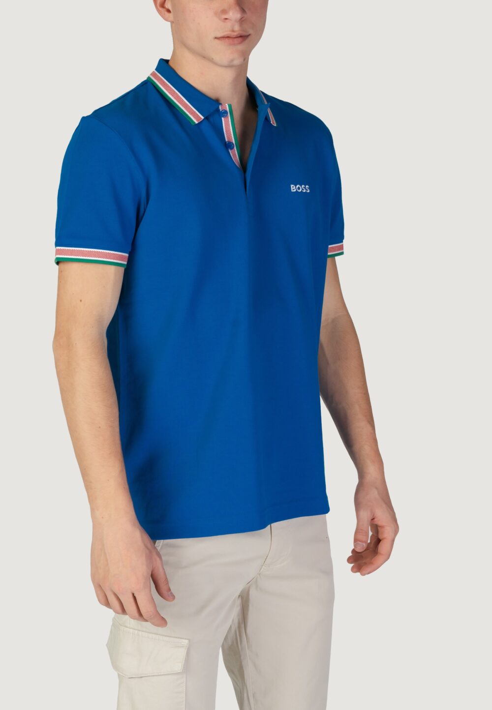 Polo manica corta Boss 10241663 Azzurro - Foto 3