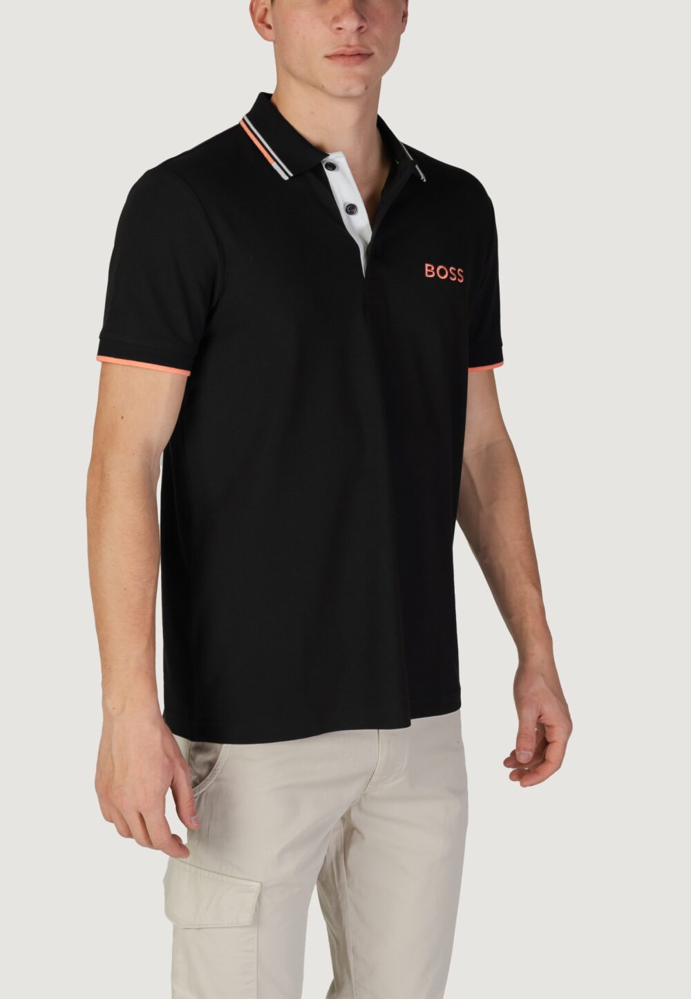 Polo manica corta Boss 10226584 Nero - Foto 3