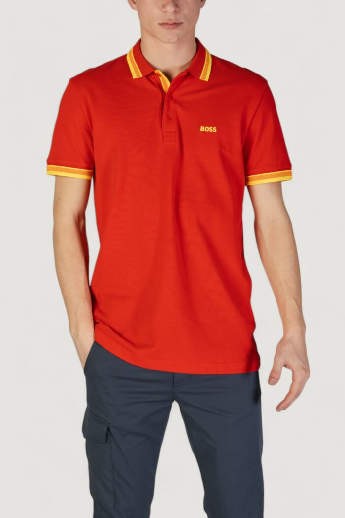 Polo manica corta Boss 10241663 Rosso – Giallo