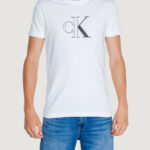 T-shirt Calvin Klein Jeans outline monologo tee Bianco - Foto 1