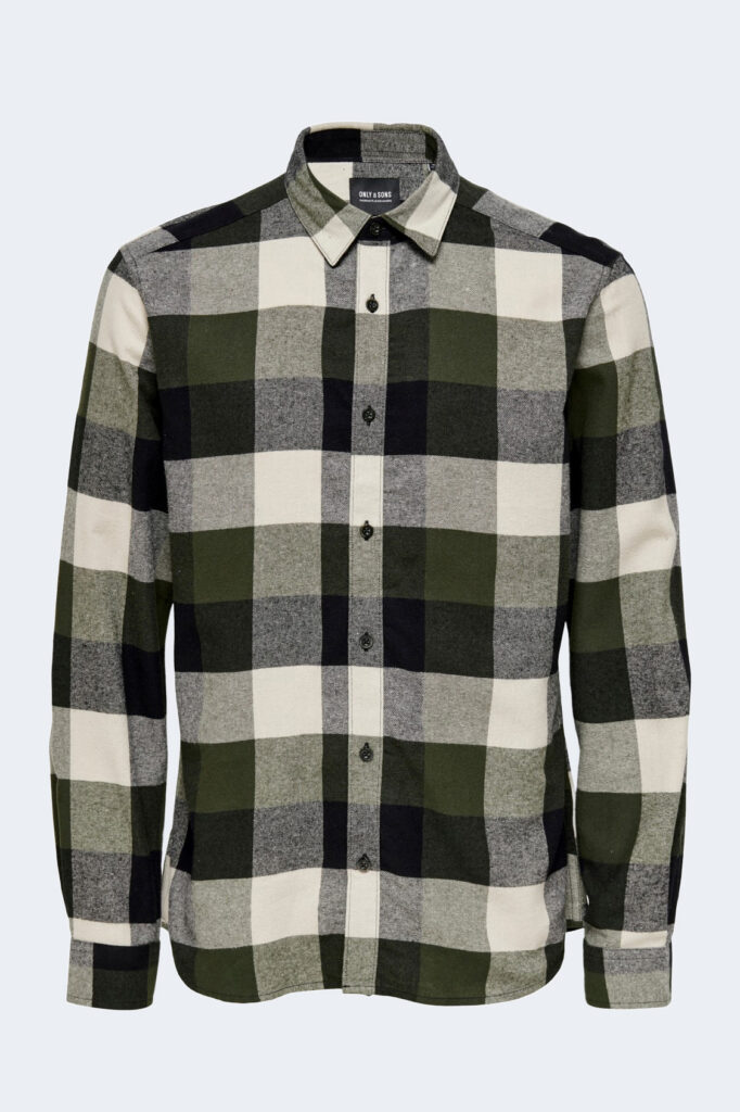 Camicia manica lunga Only & Sons onsgudmund ls 3t check shirt noos Verde Scuro