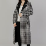 Cappotto Only onlnewrita houndtooth coat otw Nero - Foto 1