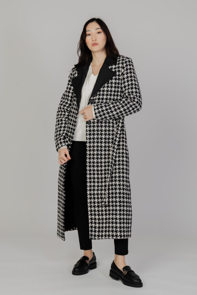 Cappotto Only onlnewrita houndtooth coat otw Nero