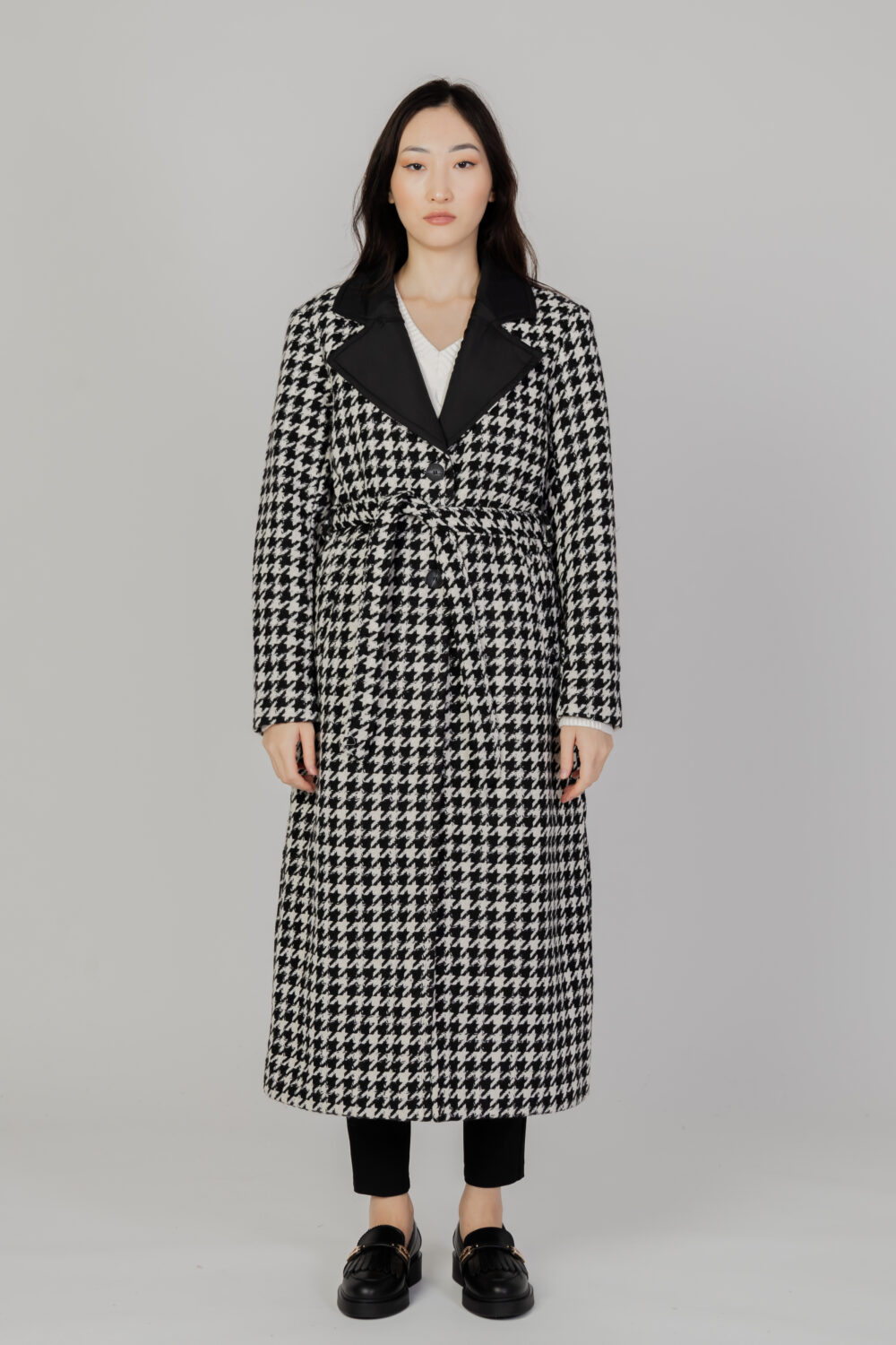 Cappotto Only onlnewrita houndtooth coat otw Nero - Foto 6