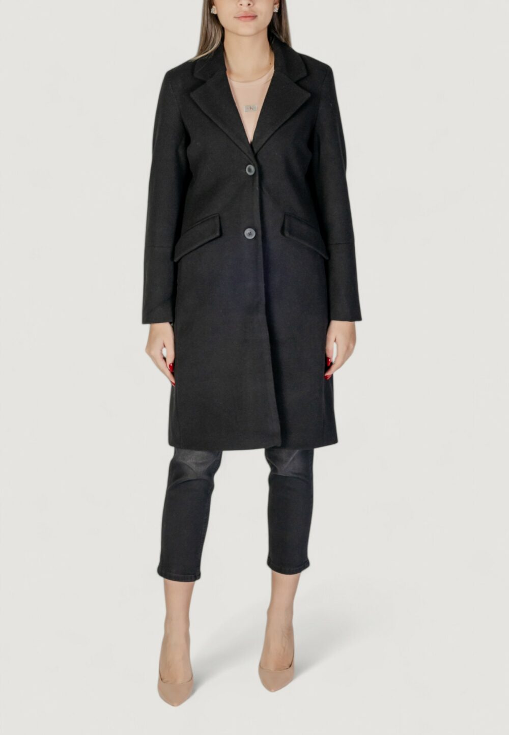 Cappotto Vero Moda vmfortunesara long coat ga boo Nero - Foto 1