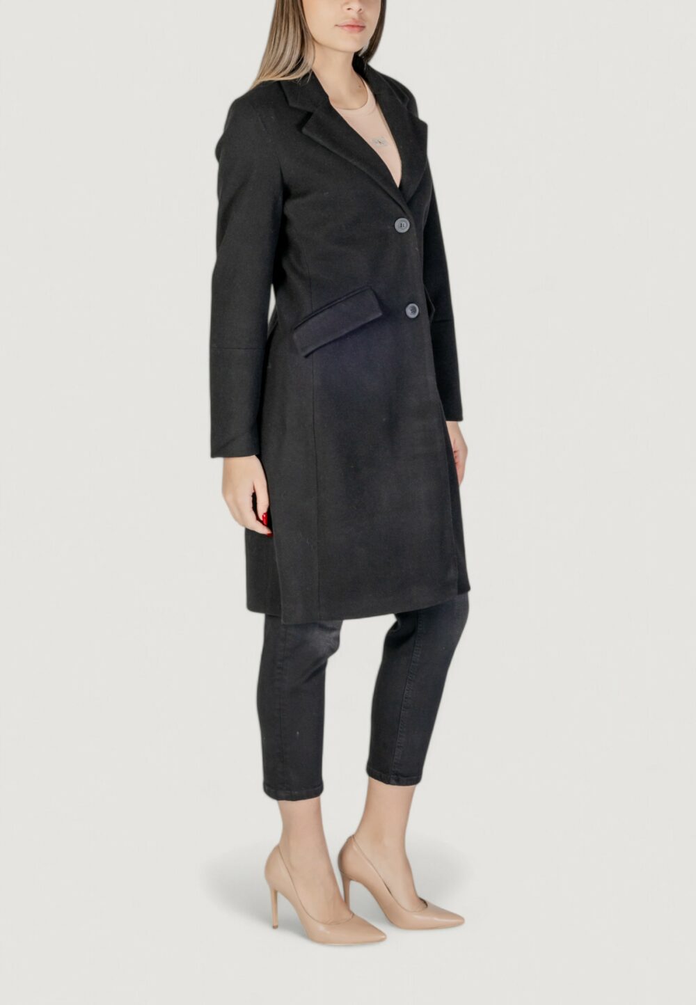 Cappotto Vero Moda vmfortunesara long coat ga boo Nero - Foto 3