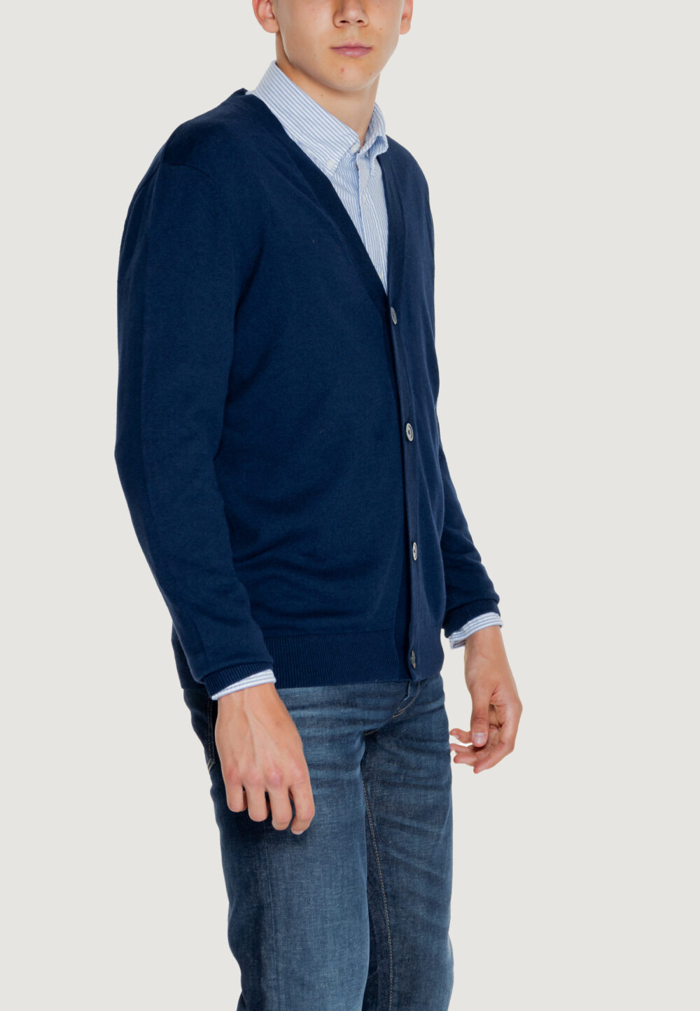 Cardigan Jack Jones jjeemil knit button cardigan noos Blu - Foto 4