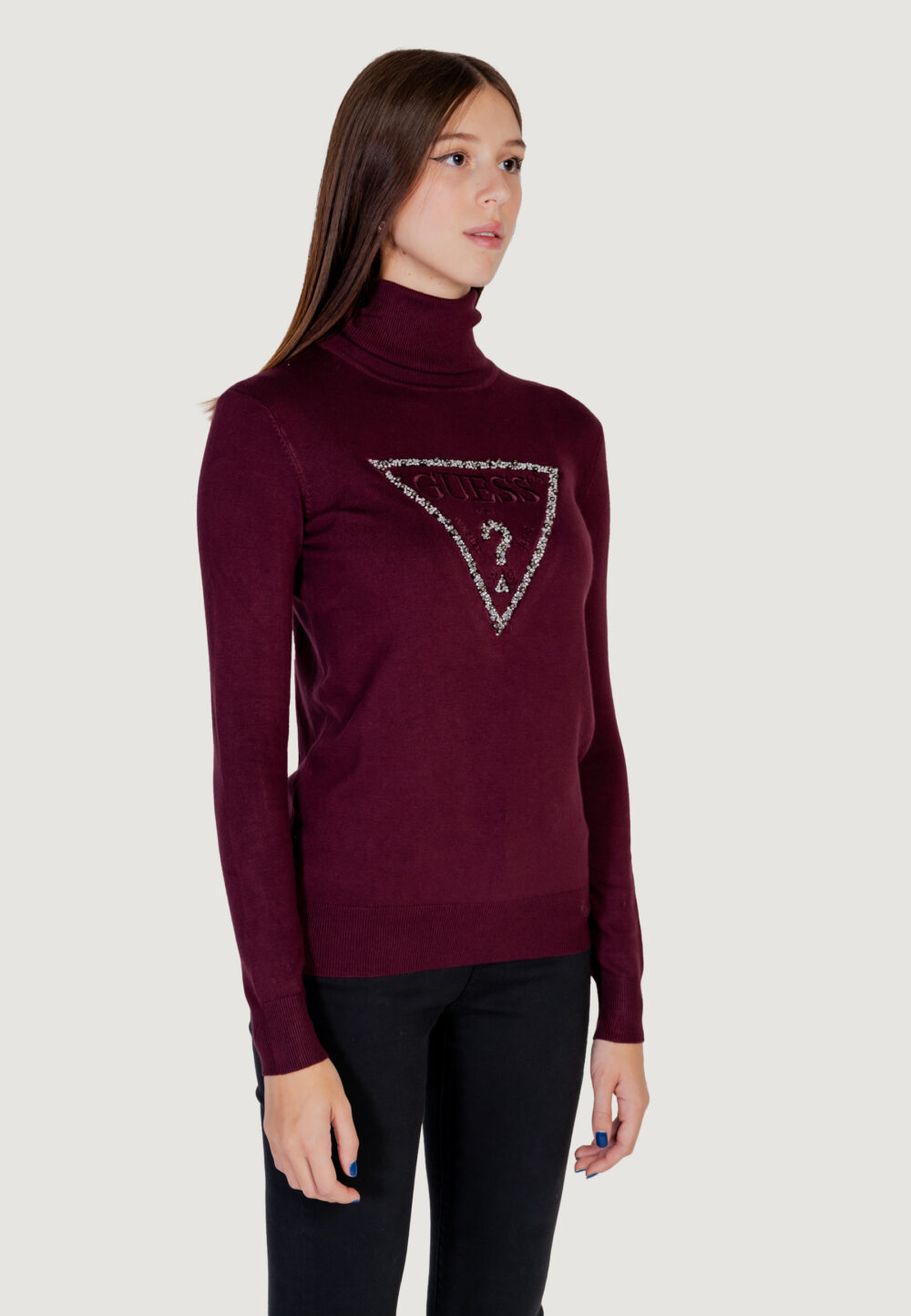 Dolcevita Guess piper triangle logo tn ls Bordeaux - Foto 12