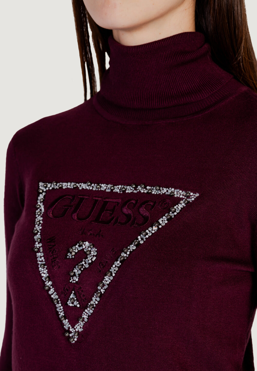 Dolcevita Guess piper triangle logo tn ls Bordeaux - Foto 13