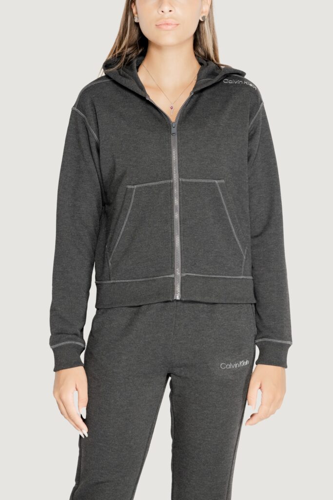 Felpa con cappuccio Calvin Klein Sport pw – zip through Grigio Scuro