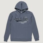 Felpa con cappuccio Jack Jones jjelogo sweat hood 2 col. 22/23 noos Celeste - Foto 1