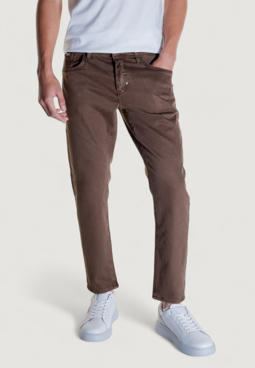 Jeans slim Antony Morato argon ankle lenght in vintage Marrone - Foto 1