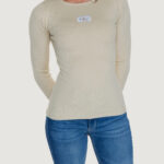 Maglia Calvin Klein Jeans woven label tight Beige - Foto 1