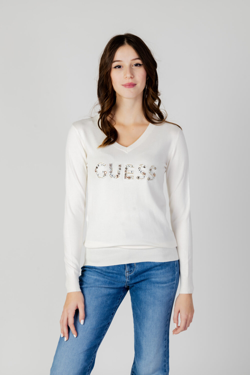 Maglia Guess hailey logo Bianco - Foto 1