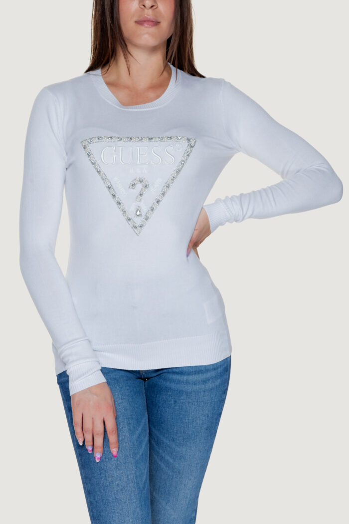 Maglia Guess rylie triangle logo Bianco