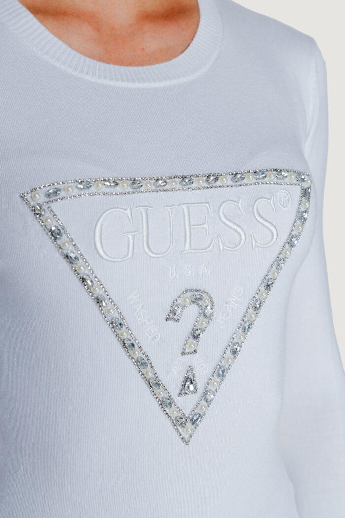 Maglia Guess rylie triangle logo Bianco