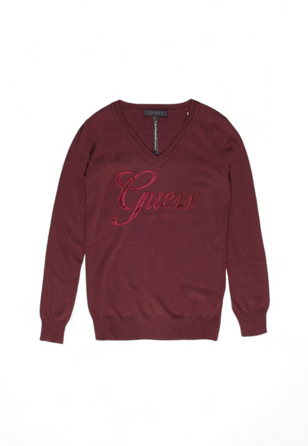 Maglia Guess megan logo vn ls Bordeaux - Foto 13