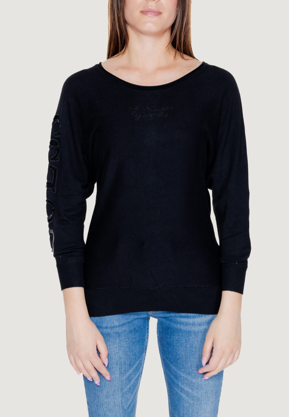 Maglia Guess maeve logo bat sleeve Nero - Foto 5