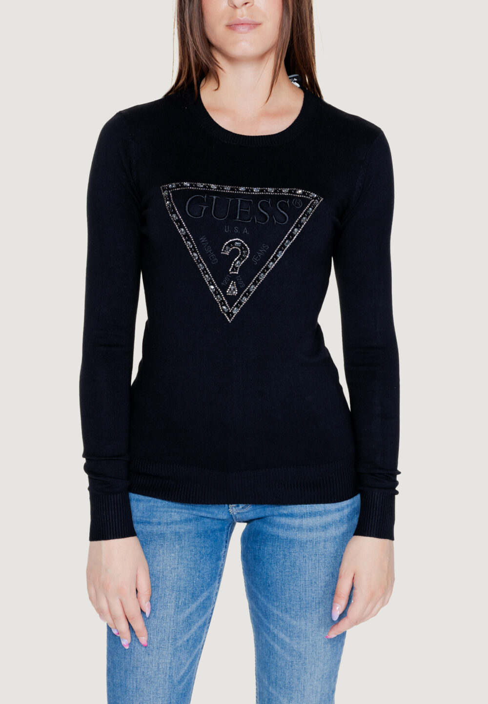 Maglia Guess rylie triangle logo Nero - Foto 5