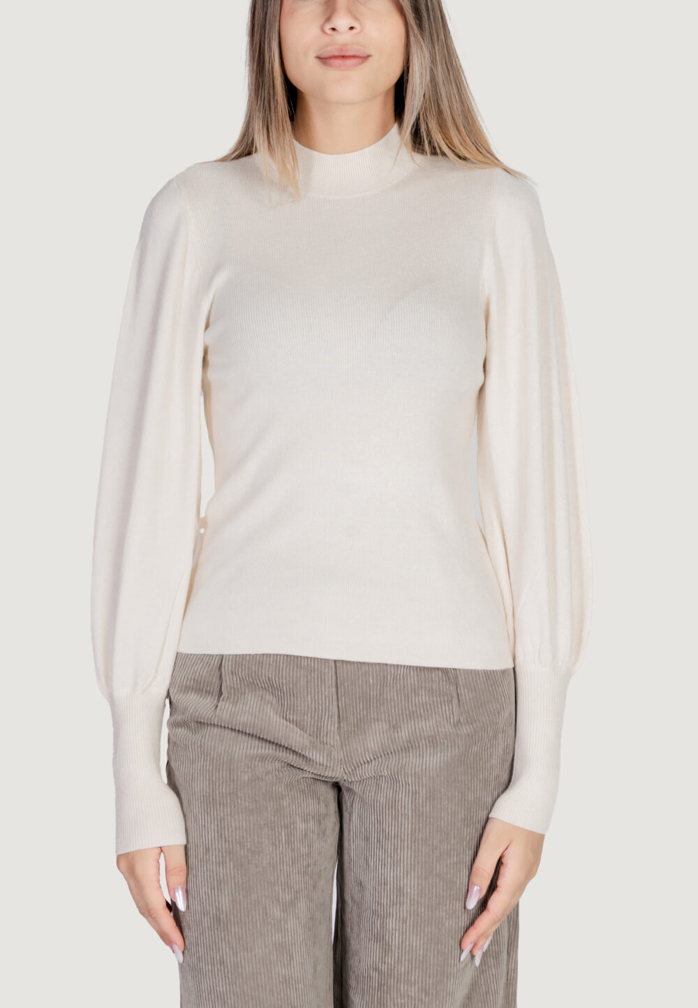 Maglia Vero Moda vmhollykarispuff ls highnk pullov ga bo Panna - Foto 6