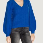 Maglione Guess ls vn madeline texture Azzurro - Foto 1