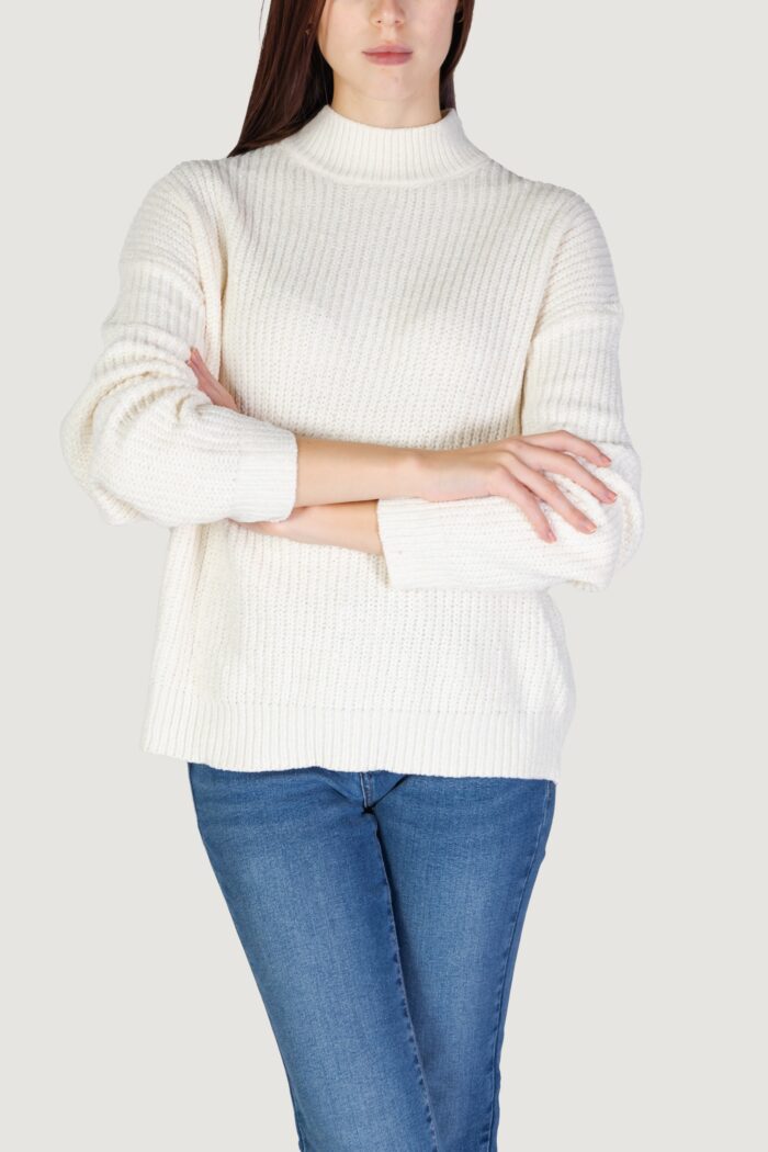 Maglione Jacqueline de Yong jdymelia l/s high neck knt Bianco