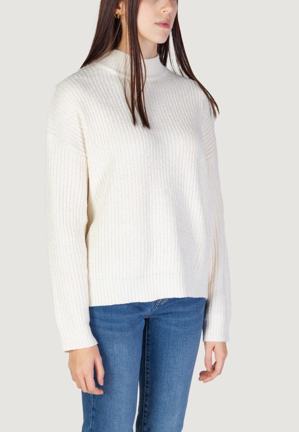 Maglione Jacqueline de Yong jdymelia l/s high neck knt Bianco - Foto 3