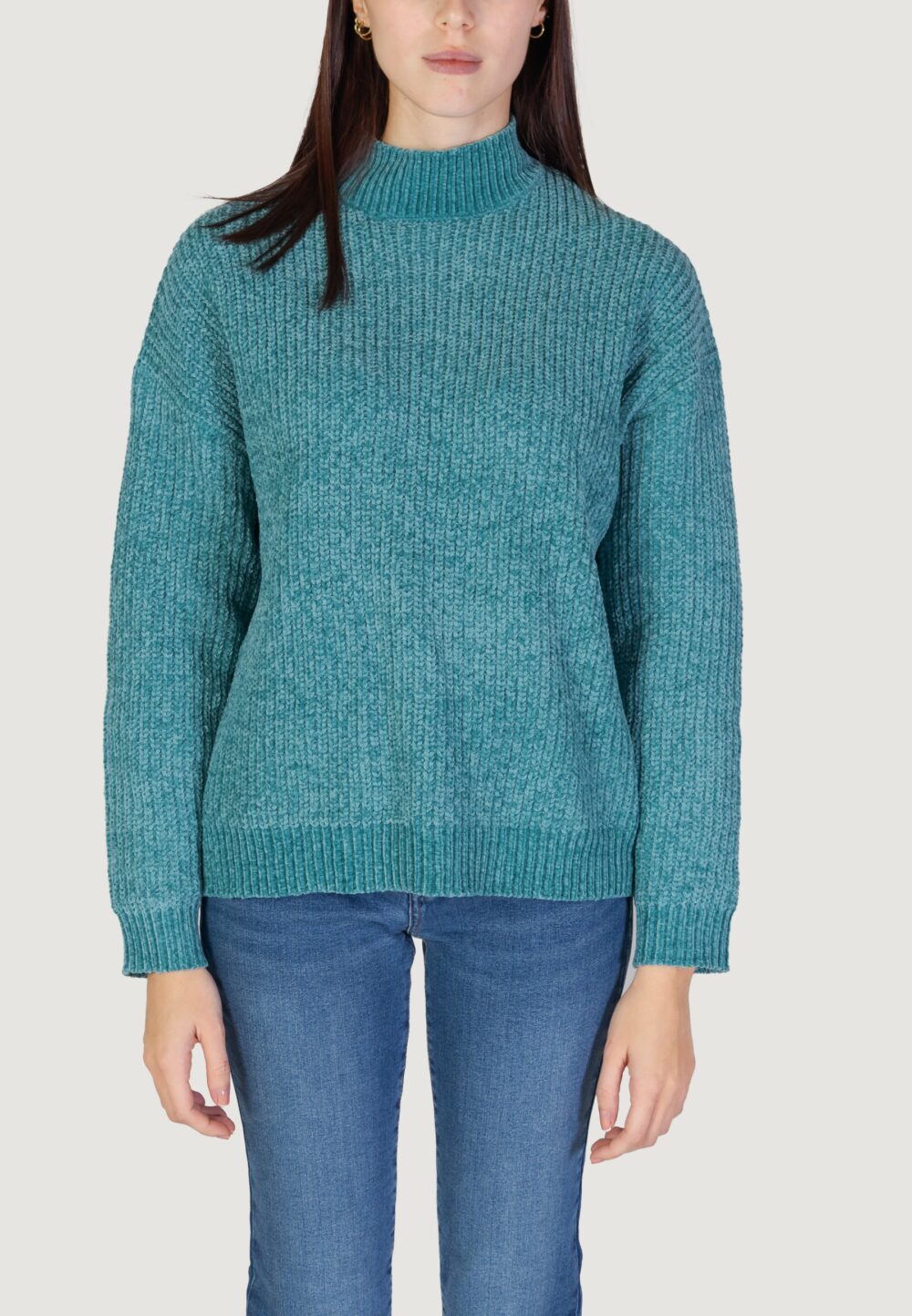 Maglione Jacqueline de Yong jdymelia l/s high neck knt Turchese - Foto 3