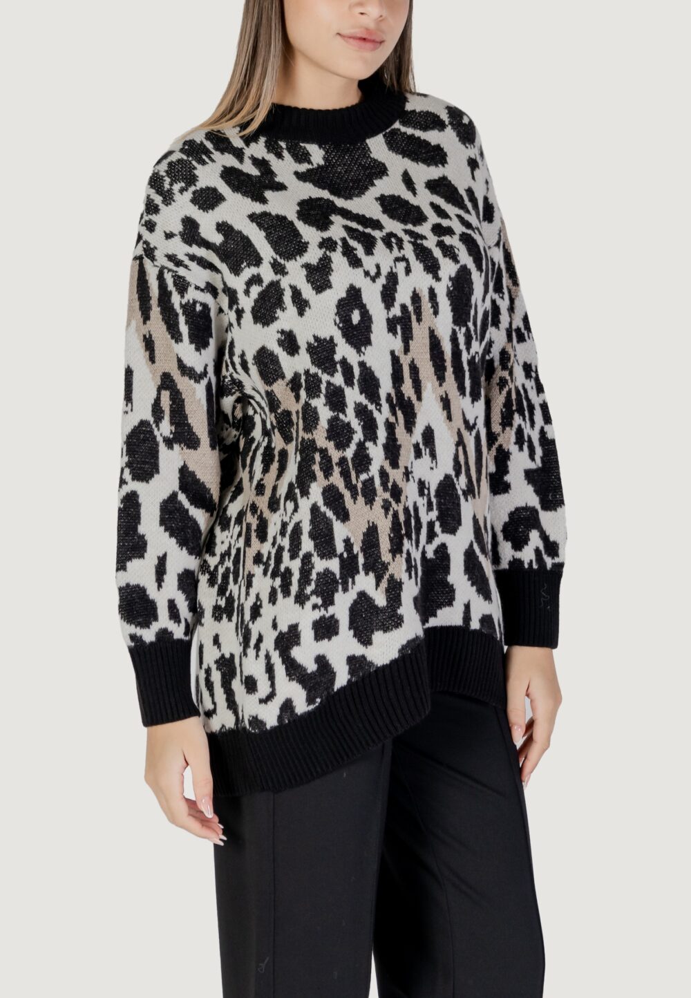 Maglione Only onlhelena ls jq oneck bf knt Bianco - Foto 3