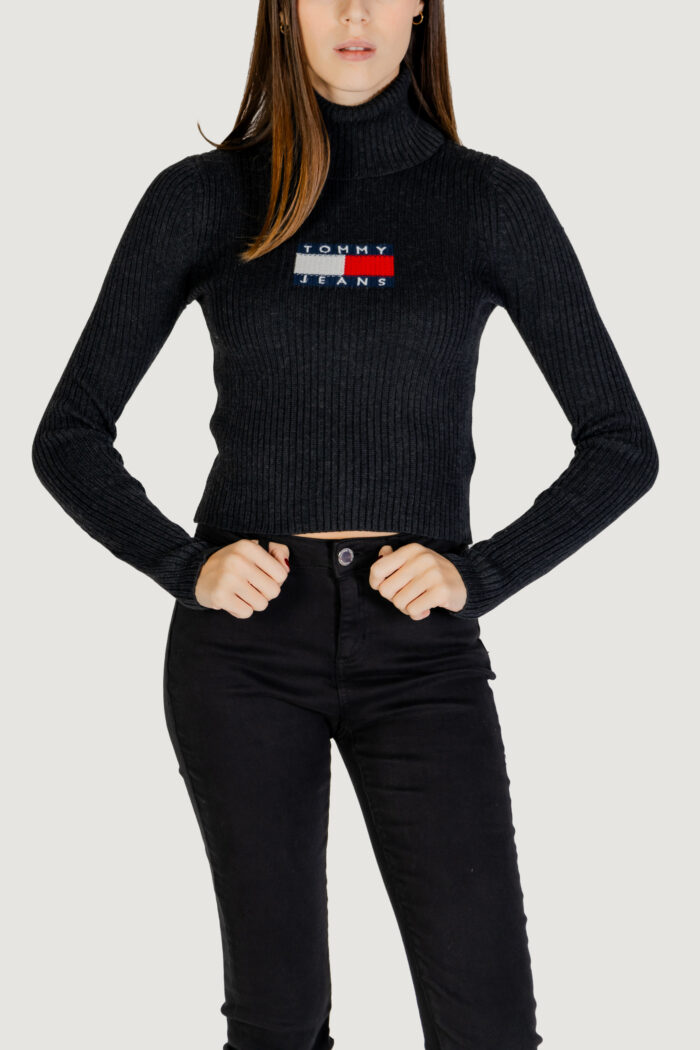 Maglione Tommy Hilfiger Jeans tjw melange trtlnck Nero