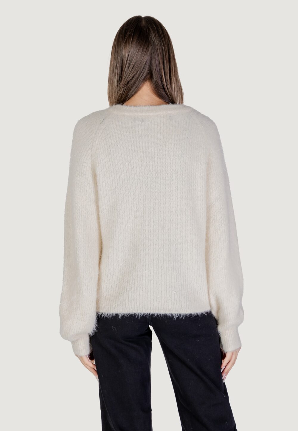 Maglione Vero Moda vmnera ls v-neck pullover boo Bianco - Foto 4