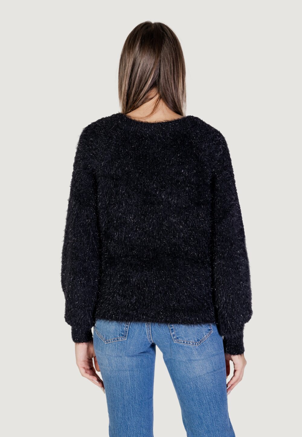 Maglione Vero Moda vmnera ls v-neck pullover boo Nero - Foto 4