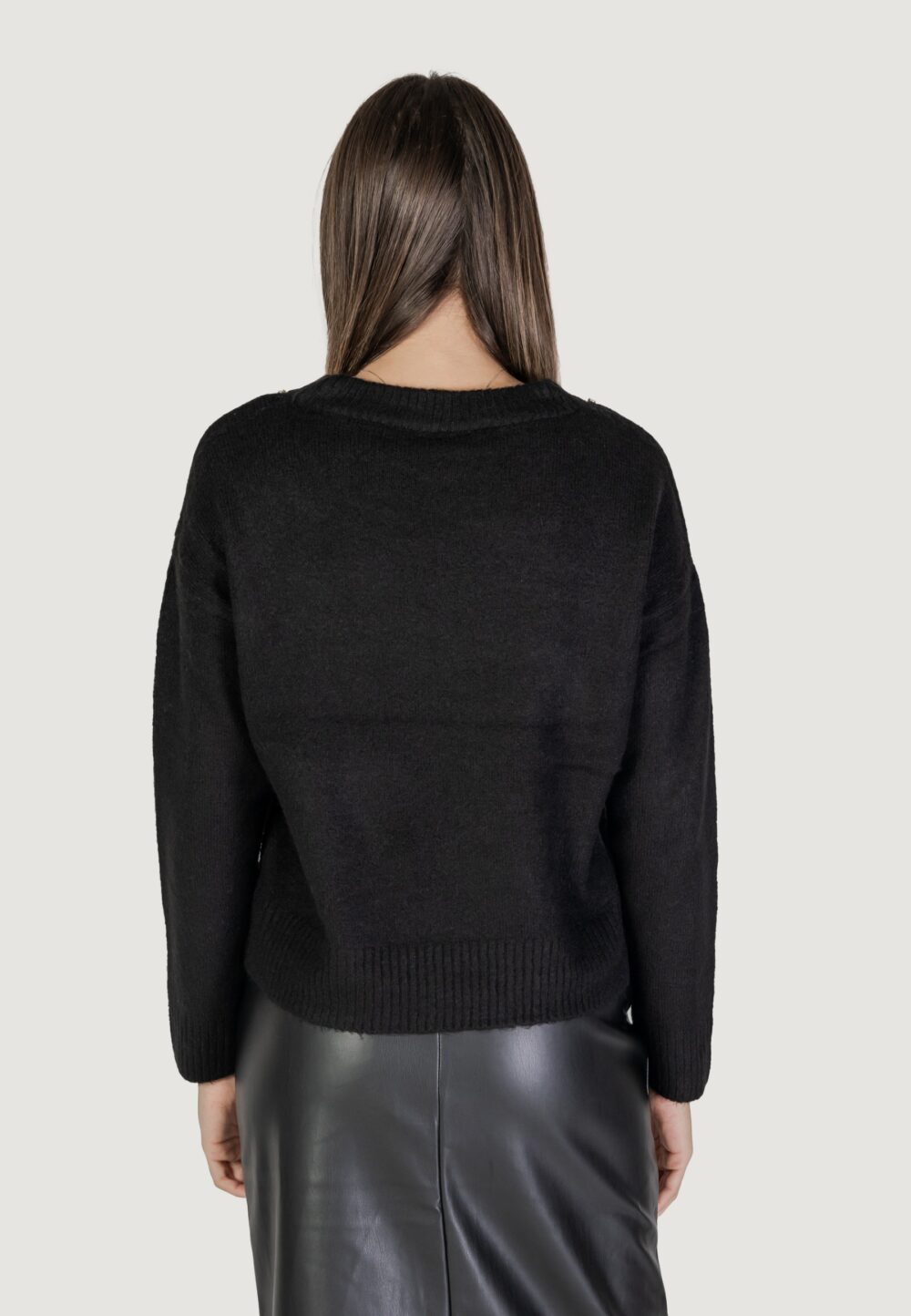 Maglione Vila Clothes vilouisiana o-neck knit top/ka Nero - Foto 4