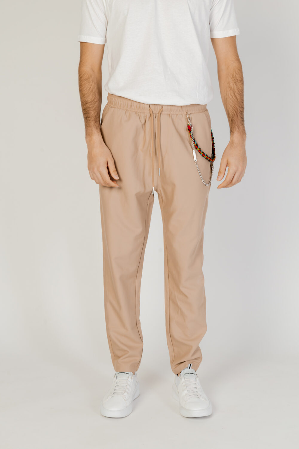 Pantaloni con cavallo basso Gianni Lupo Beige - Foto 7