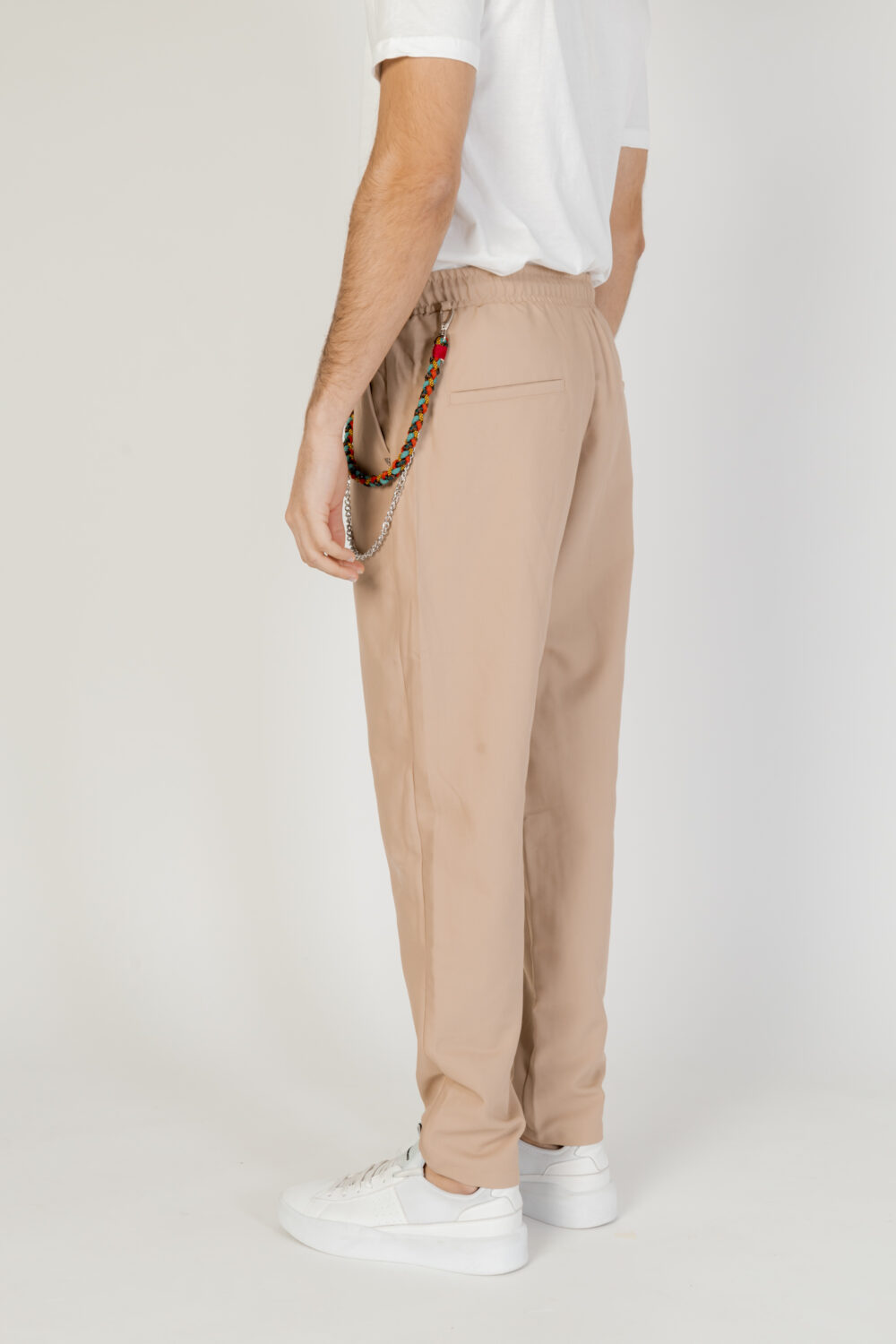 Pantaloni con cavallo basso Gianni Lupo Beige - Foto 8