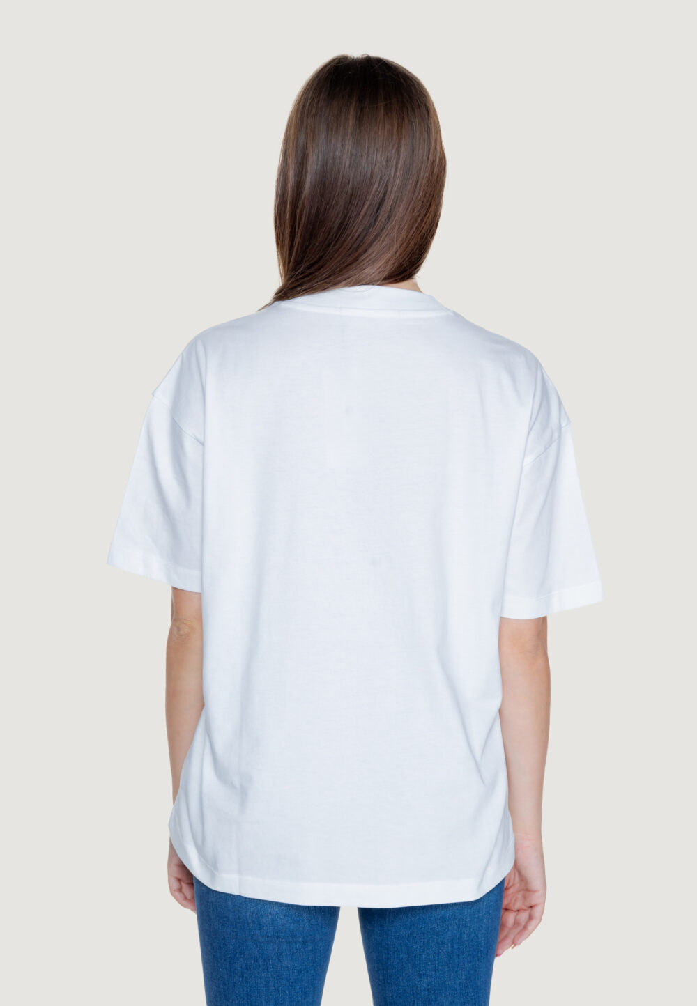 T-shirt Calvin Klein Jeans monologo boyfriend Bianco - Foto 3