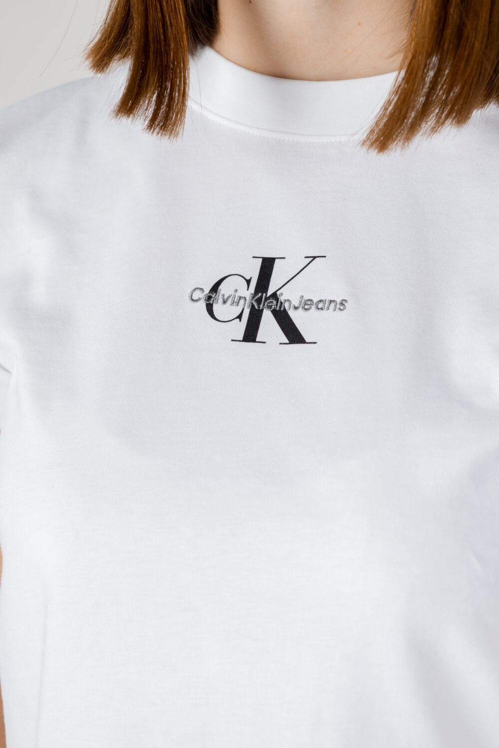 T-shirt Calvin Klein Jeans monologo baby Bianco - Nero - Foto 2