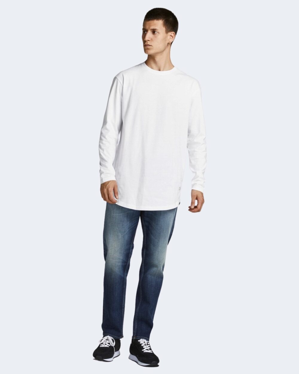 T-shirt manica lunga Jack Jones jjenoa tee o-neck ls noos - 12190128 Bianco - Foto 2