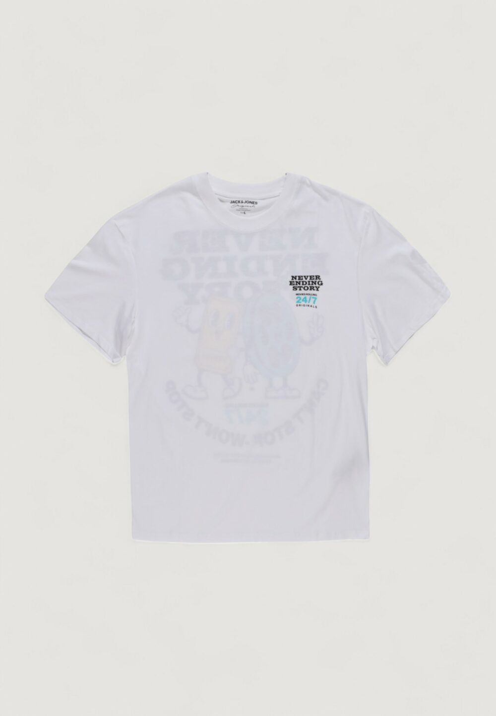 T-shirt Jack Jones joramusement teess crew neck tg Bianco - Foto 1