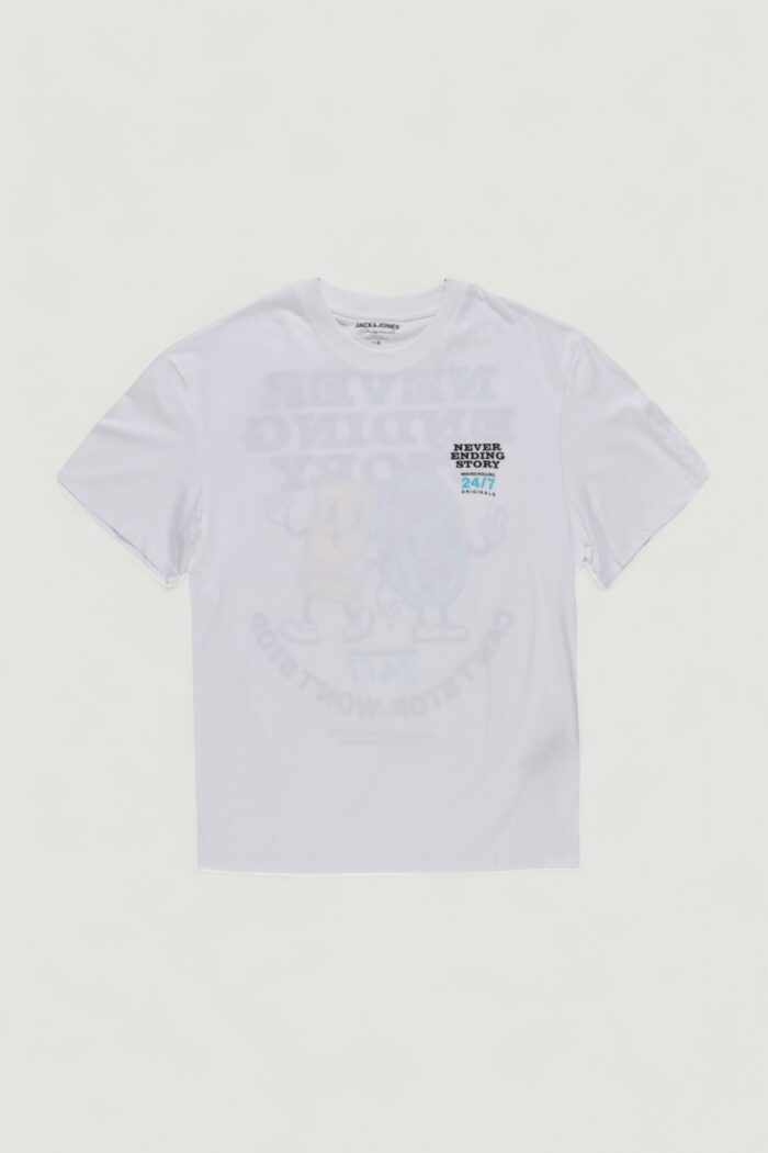 T-shirt Jack Jones joramusement teess crew neck tg Bianco