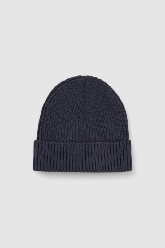 Berretto Calvin Klein classic cotton rib beanie Blu