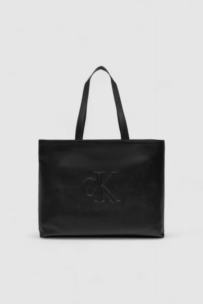 Borsa Calvin Klein Jeans sculpted slim tote34 deboss Nero