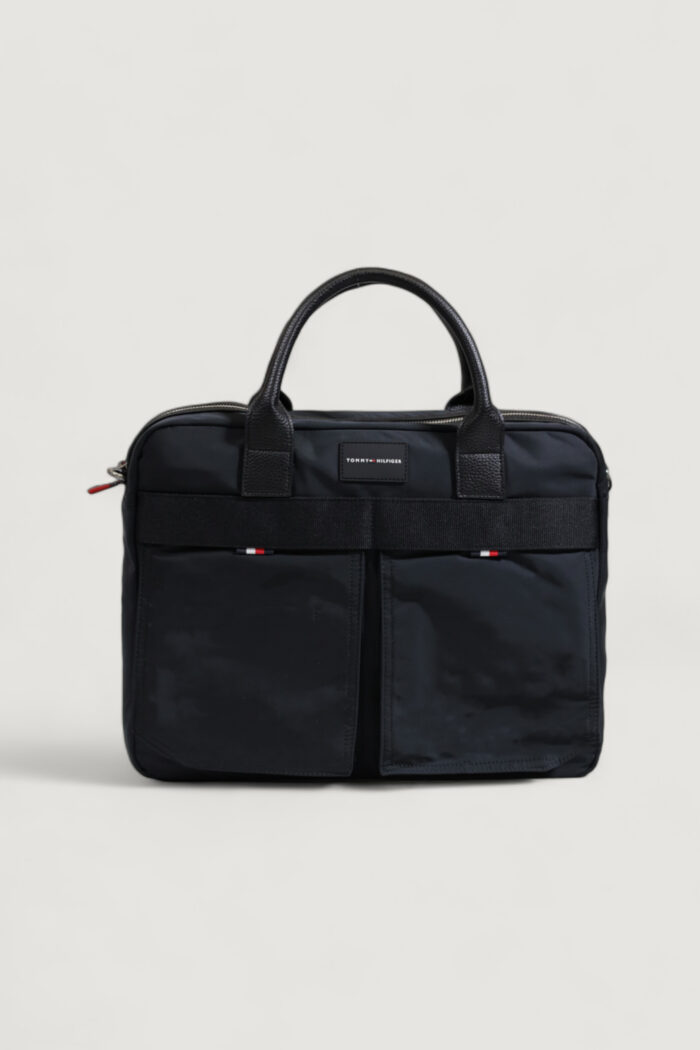 Borsa Tommy Hilfiger th func nylon computer Nero