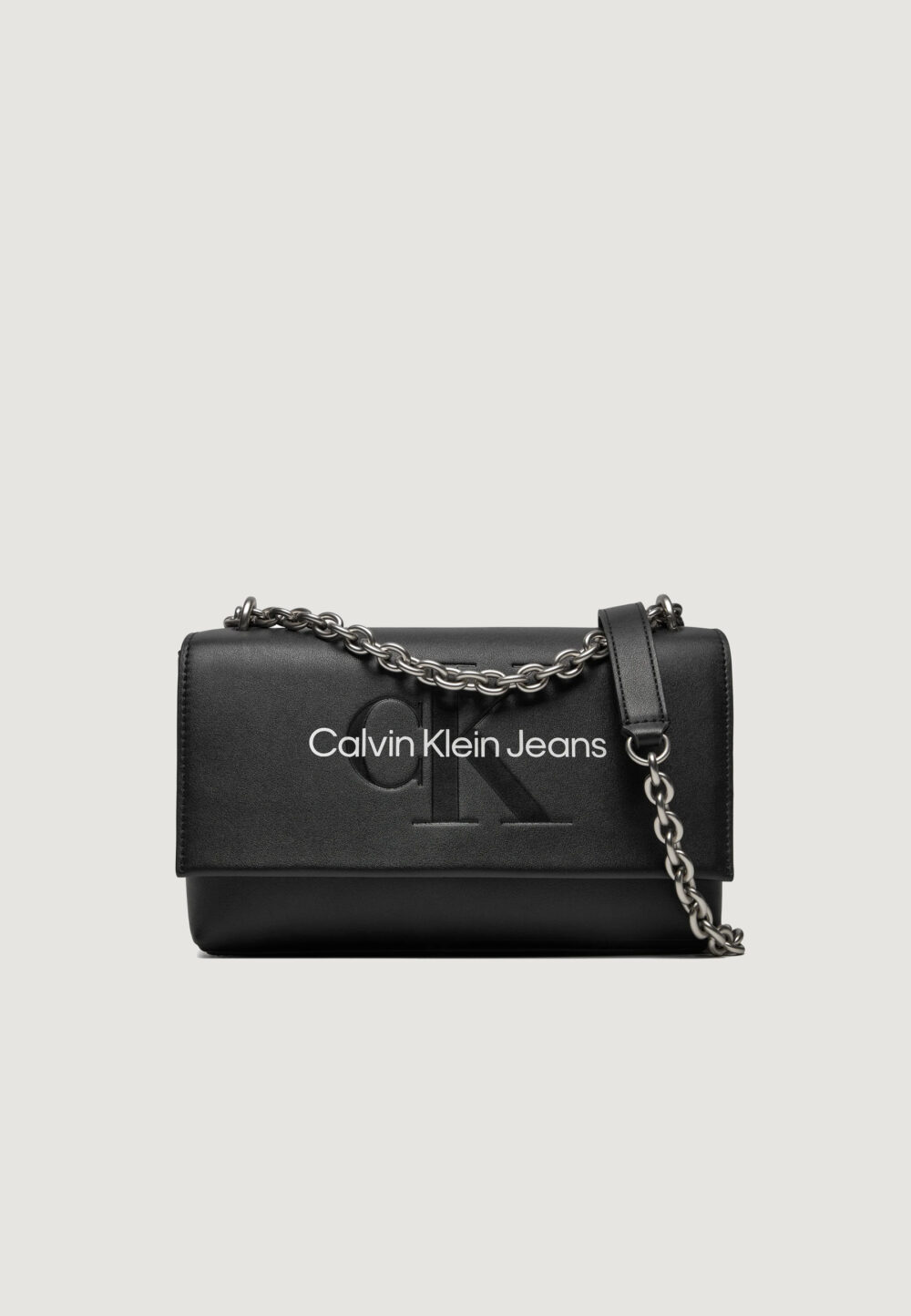 Borsa Calvin Klein Jeans sculpted ew flap w/chain25 mono Black-White - Foto 1