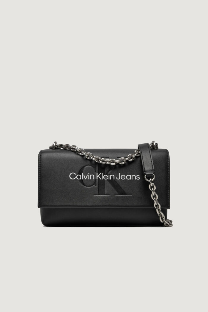 Borsa Calvin Klein Jeans sculpted ew flap w/chain25 mono Black-White