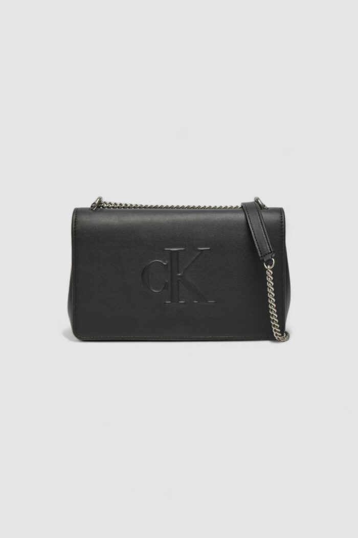 Borsa Calvin Klein Jeans sculpted ew flap25 deboss Nero