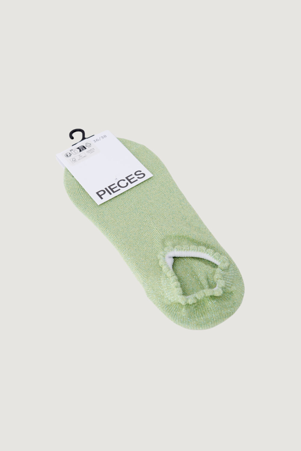 Calzini Pieces pcsebby glitter sneaker 1pack noos Menta - Foto 2