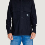 Camicia manica corta Calvin Klein Jeans cargo overshirt Nero - Foto 1