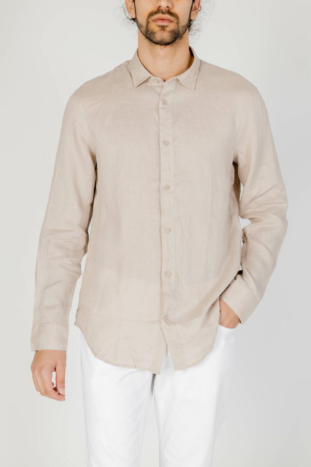 Camicia manica lunga Armani Exchange Beige - Foto 1