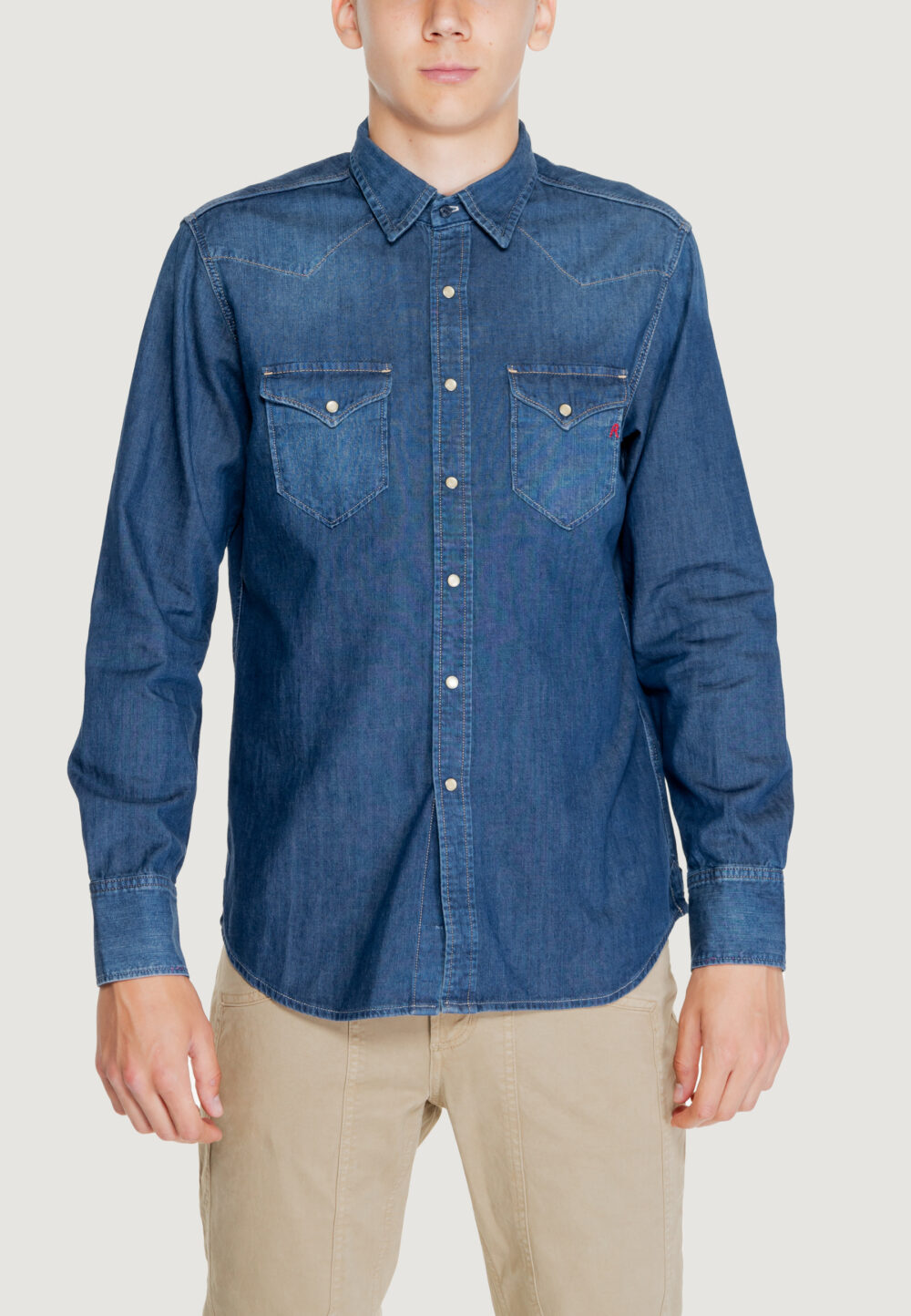 Camicia manica lunga Replay 6.5 oz Denim scuro - Foto 1